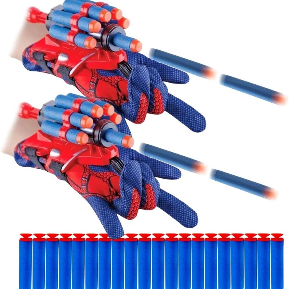 2 Sets Spider Web Shooters Cosplay Launcher Gloves with Wrist Toy Set Hero Webs